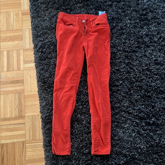 Red skinny jeans corduroy pants - Picture 1 of 2